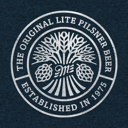 Miller Lite Beer Logo Front and Back Print T-Shirt - Denim Black Heather