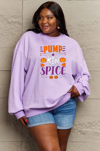 Simply Love Full Size PUMPKIN SPICE Graphic Sweatshirt - Aaria Tees