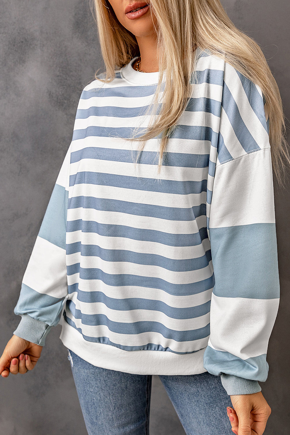 Elina Striped Pullover Sweatshirt - Aaria Tees