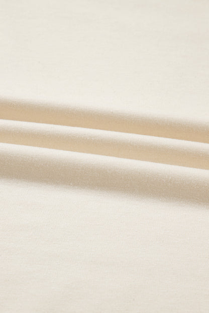 Beige Plus Size Multicolor Plaid Patchwork Sleeve Pullover Top