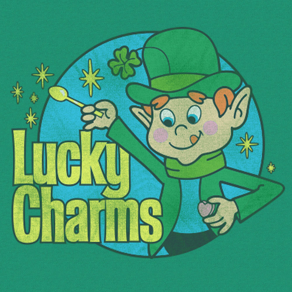Tee Luv x Comfort Colors 70s Lucky Charms Cereal Leprechaun T-Shirt - Grass Green