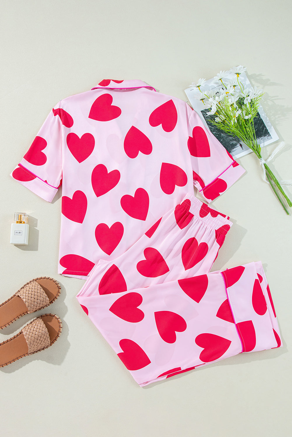 Valentines Short Sleeve Pants Pajamas Set Aaria Tees