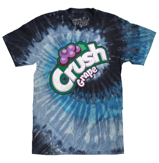 Grape Crush Soda Logo Tie Dye T-Shirt - Evening Sky Tie Dye