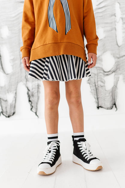 Striped Bow | SIDE-SPLIT SWEATSHIRT