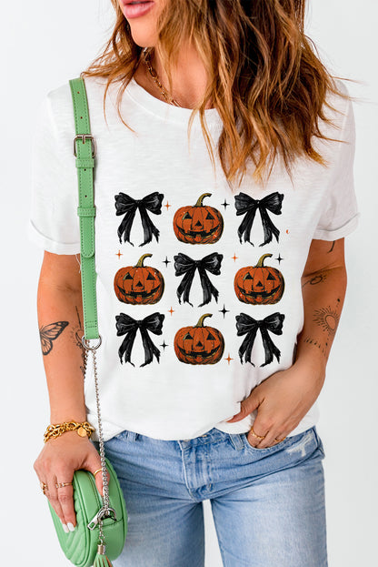 Pumpkin Round Neck Short Sleeve T-Shirt - Aaria Tees