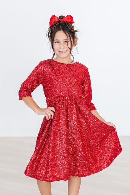 SALE Red Sequin Dress
