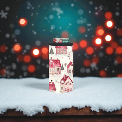 Cozy Christmas Village 4-in-1 Can Cooler Tumbler