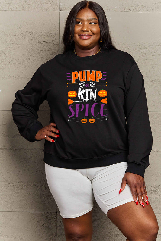 Simply Love Full Size PUMPKIN SPICE Graphic Sweatshirt - Aaria Tees