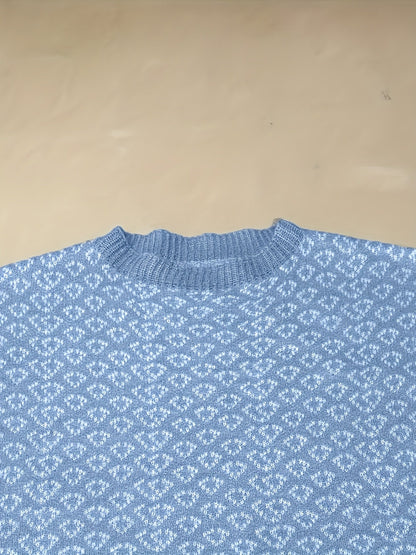 Cozy Light Blue Plus Size Soft Pullover Sweater