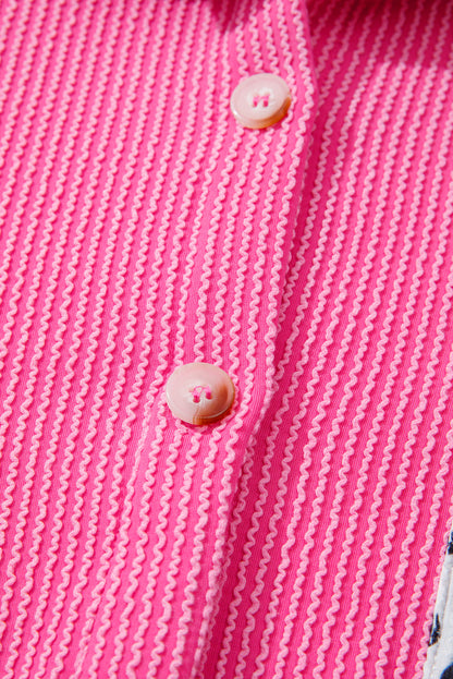 Western Leopard Corded Knit Patchwork Shacket