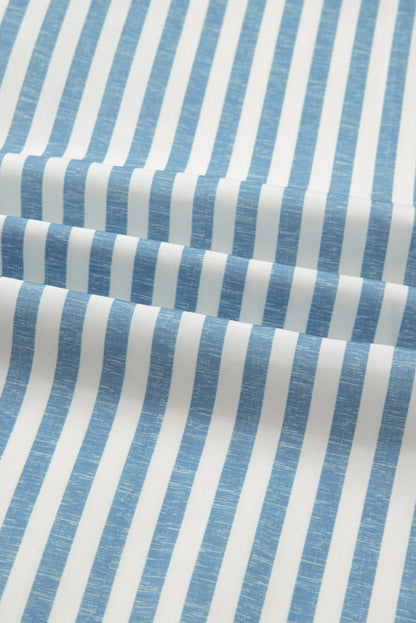 Plus Size Leopard Stripe Patchwork Button-Up Shirt