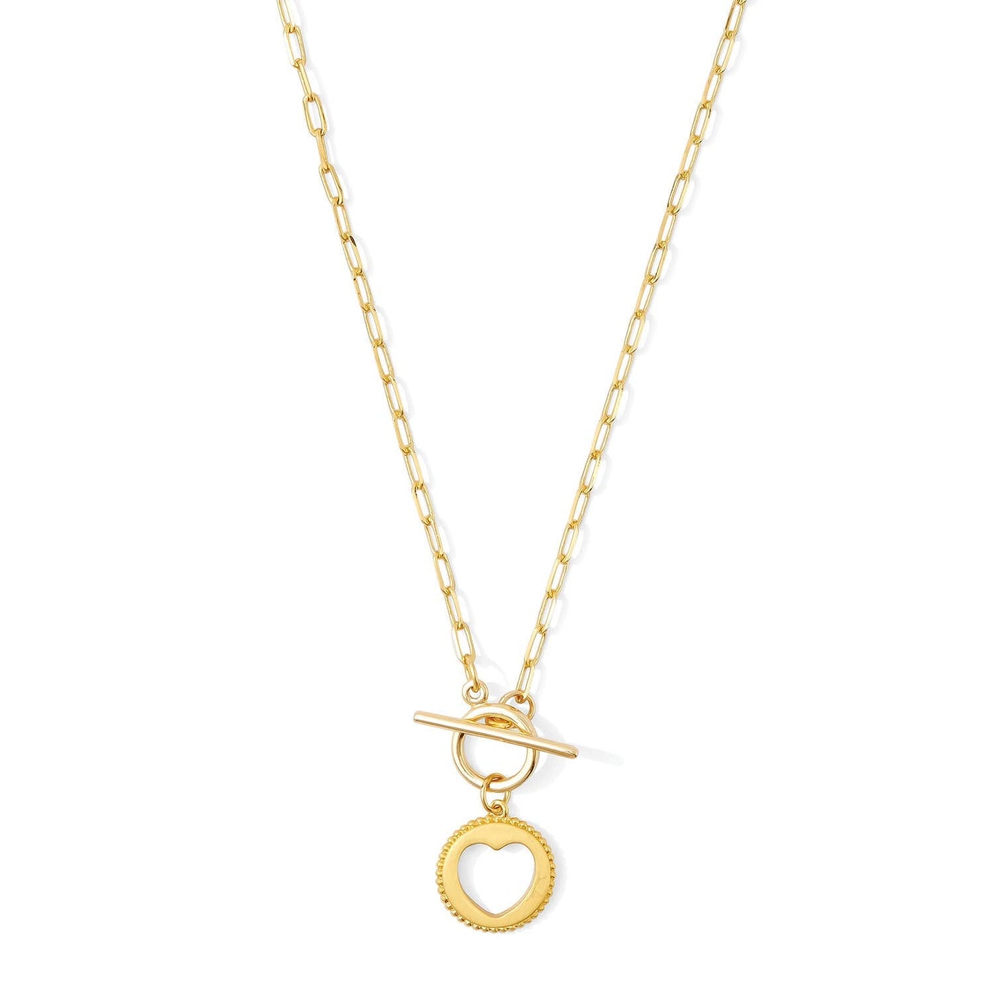 Heart Paperpclip Toggle Necklace