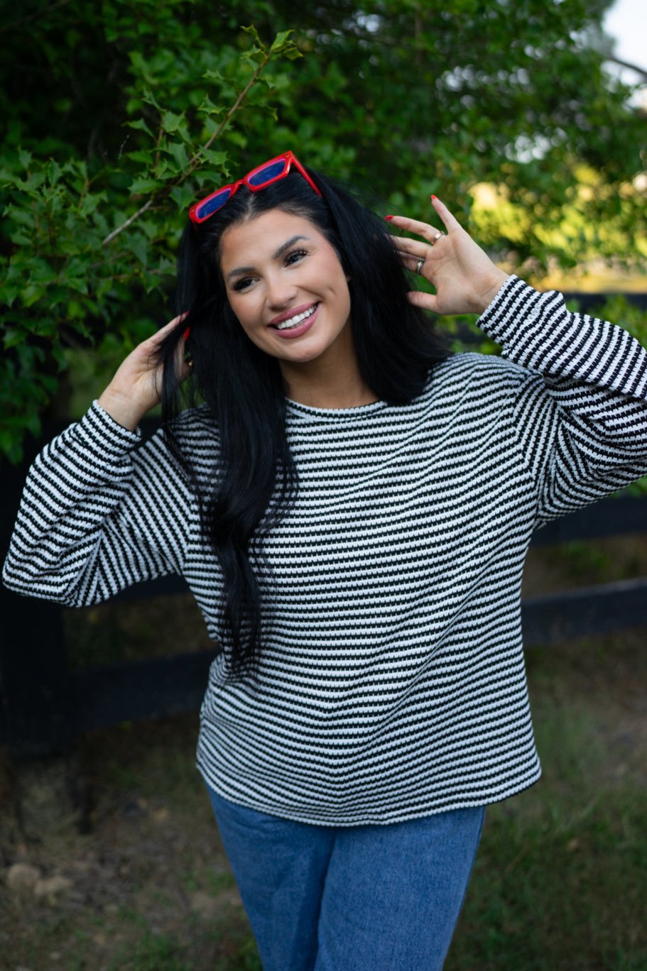 Elouise Stripe Long Sleeve Top - Aaria Tees