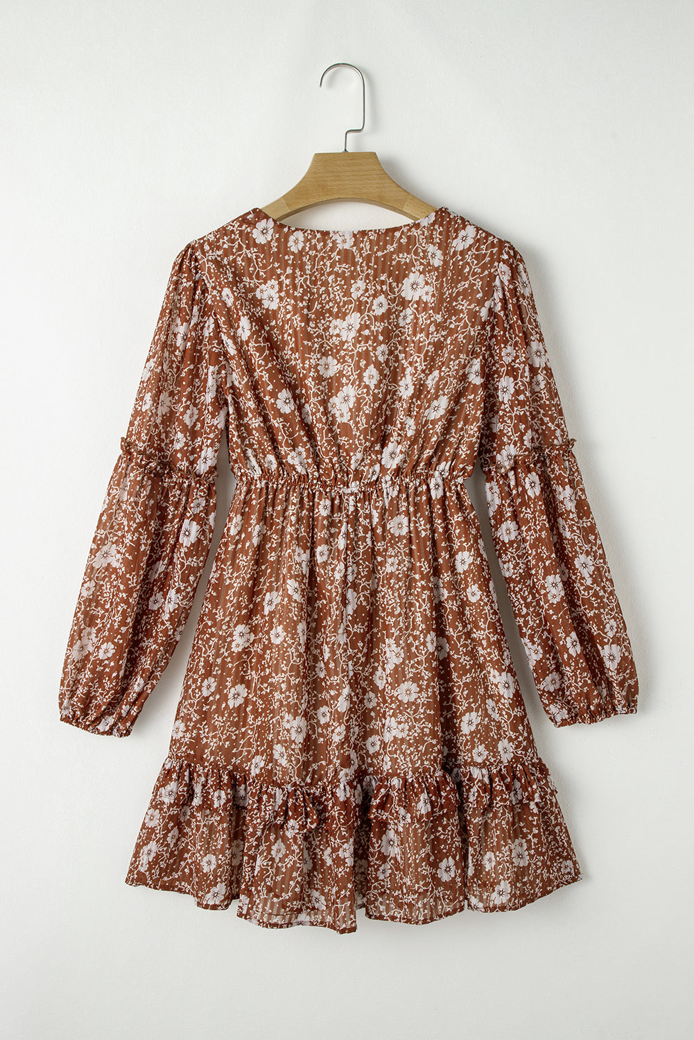 Ashley Boho Floral Puff Sleeve Mini Dress - Aaria Tees