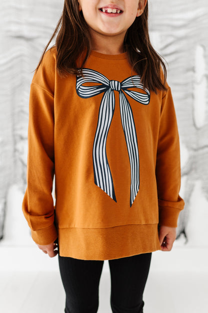 Striped Bow | SIDE-SPLIT SWEATSHIRT