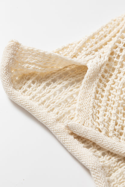 Parchment Hollow Out Knit Star Pattern Accent Plus Size Jumper