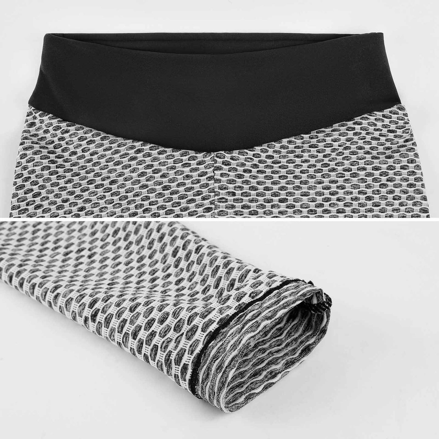Munsieur Design Custom Printed Honeycomb Textured Yoga Leggings for Women