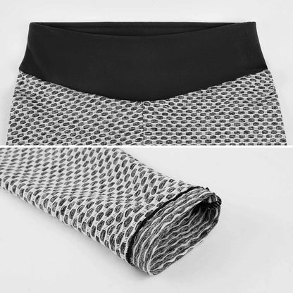 Munsieur Custom Printed Honeycomb Textured Yoga Leggings for Women