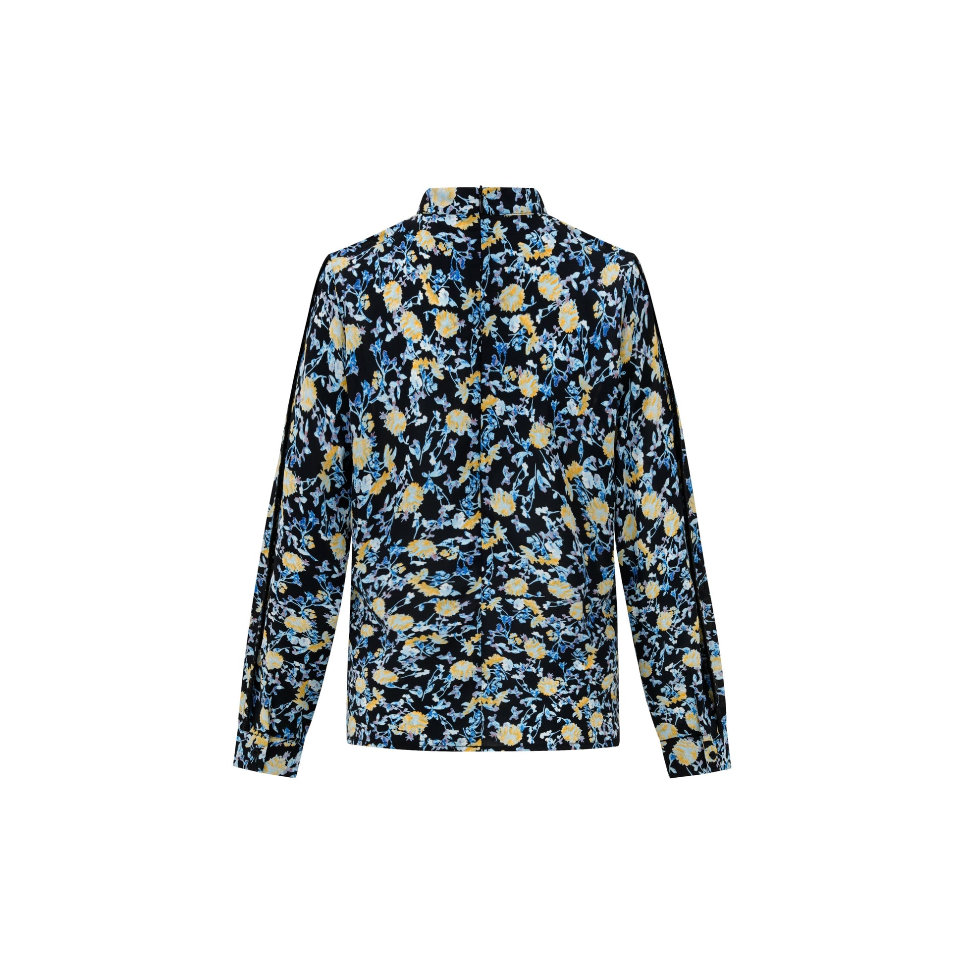Cuffed Sleeve Floral Blouse - Aaria Tees