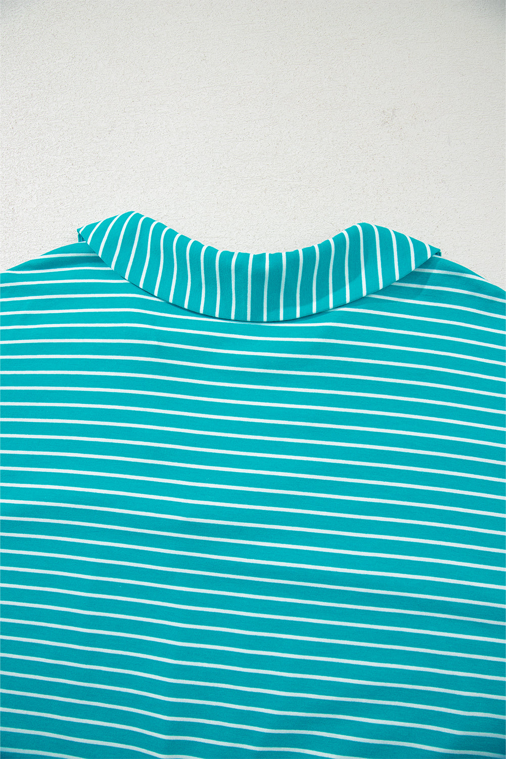 Sky Blue Stripe V Neck Tee and Casual Short Set