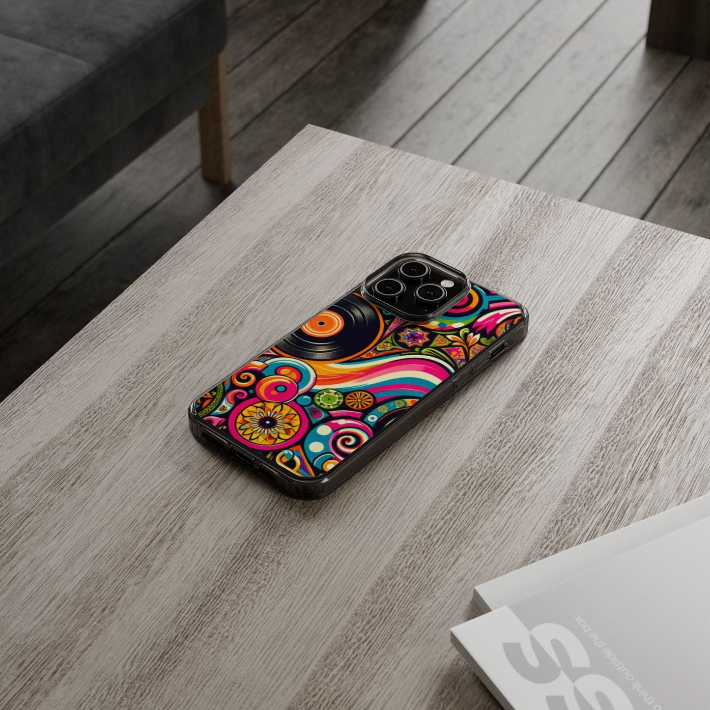 Colorful Vinyl Record Clear Phone Case