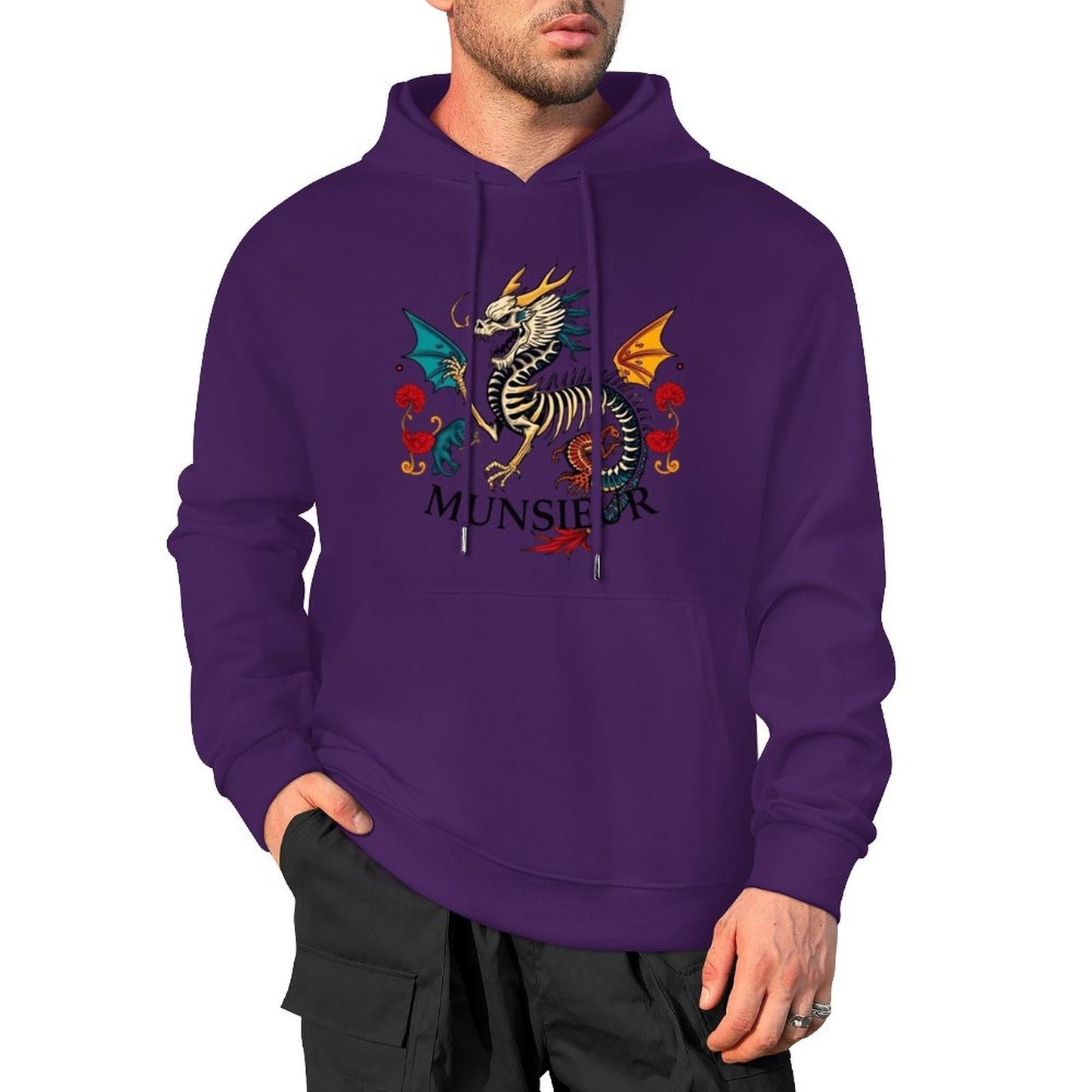 Munsieur Inferno Crest: Dragon Hoodie for Men