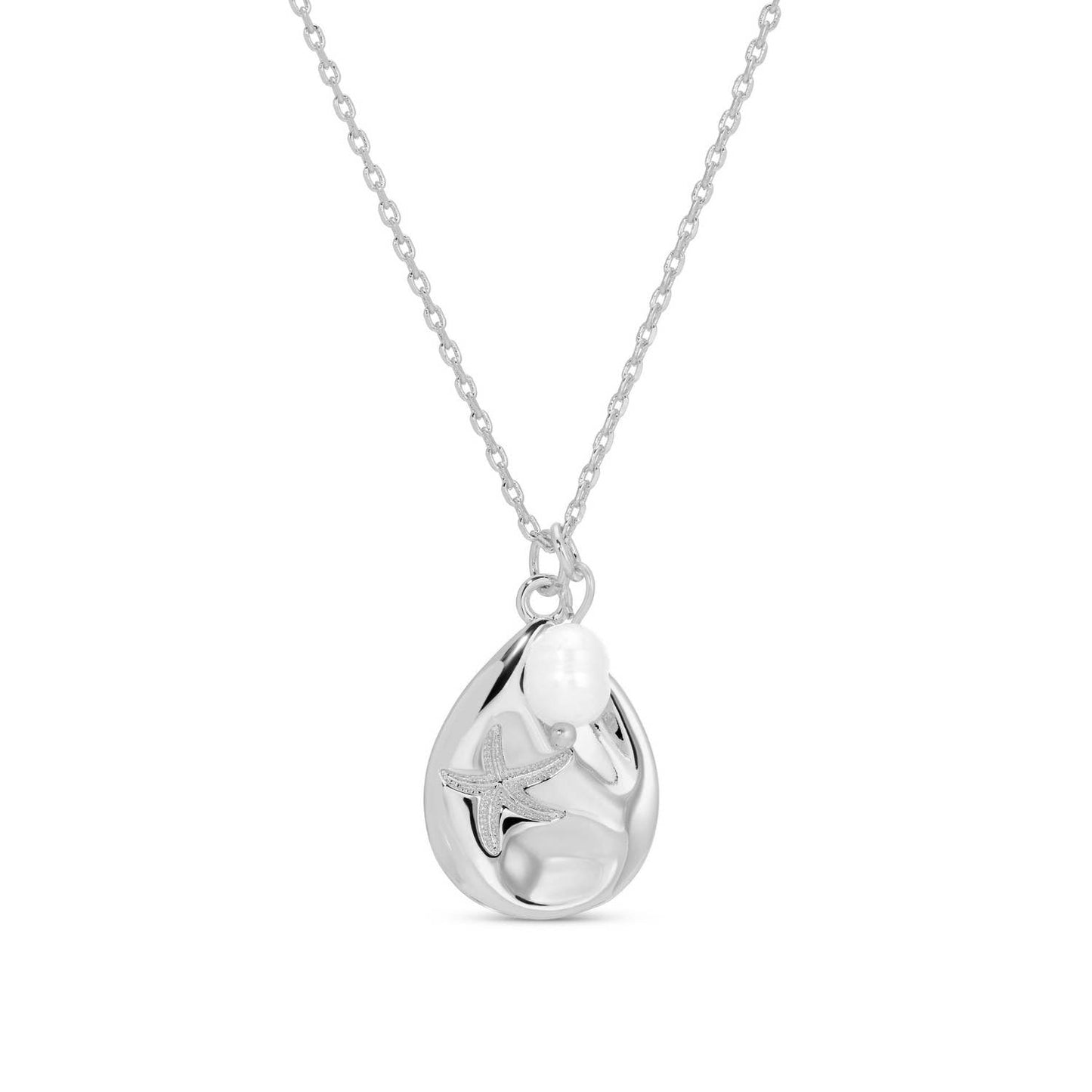 Starfish Accented Pendant With Pearl Charm