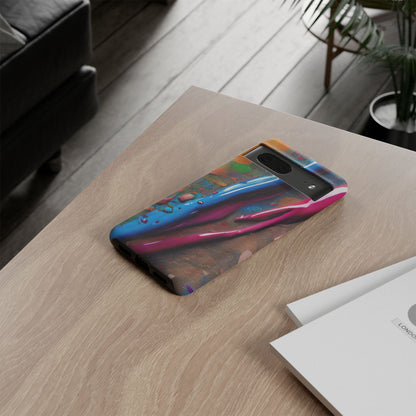 Colorful Artistic Paint Splatter Tough Phone Case