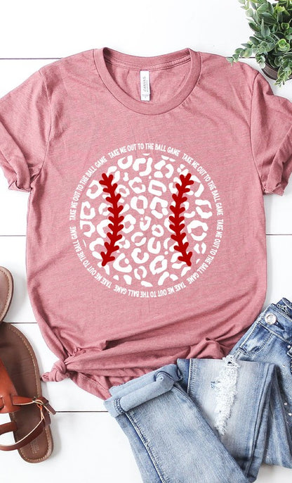 Leopard Baseball Graphic Tee - Aaria Tees