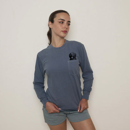 Comfort Colors Golden Retriever Dog Mom Pocket Long Sleeve Shirt