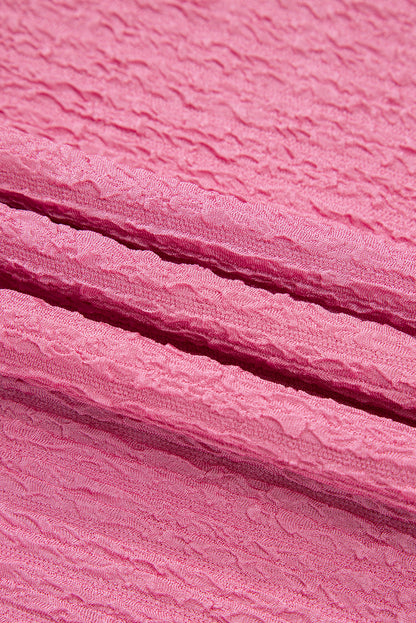 Solid Textured T-Shirt and Shorts Set