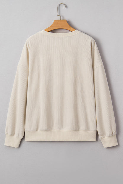 Merry Little Thing Ribbed Corduroy Long Sleeve Sweatshirt