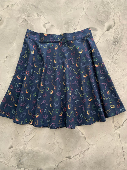 Neon Dinos Skater Skirt - XL only, 1 left!