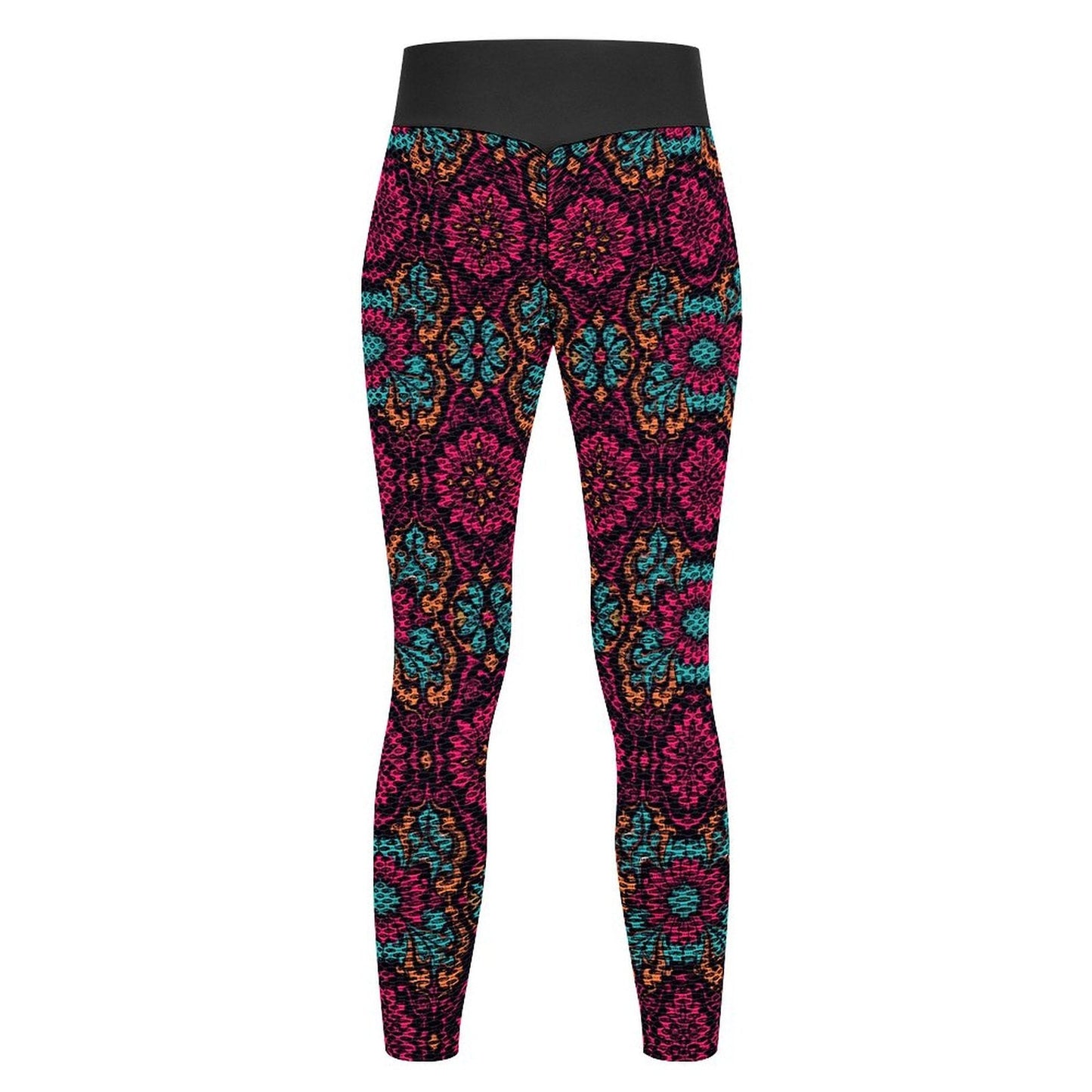 Munsieur Custom Printed Honeycomb Textured Yoga Leggings for Women