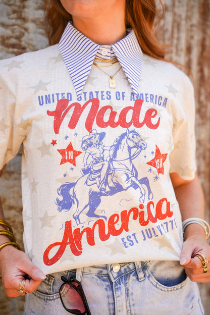 STAR SPANGLED COWGIRL TEE