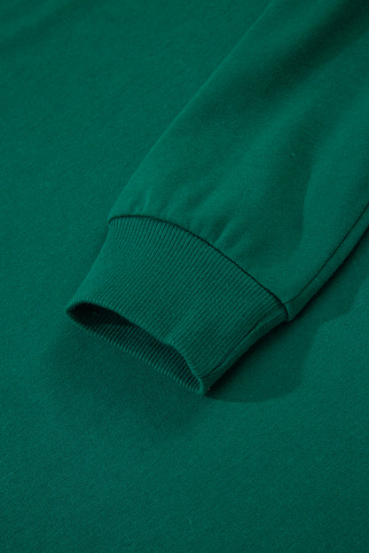 Evergreen Varsity Stripe Detail Drop Shoulder Pullover Mini Skirt Set