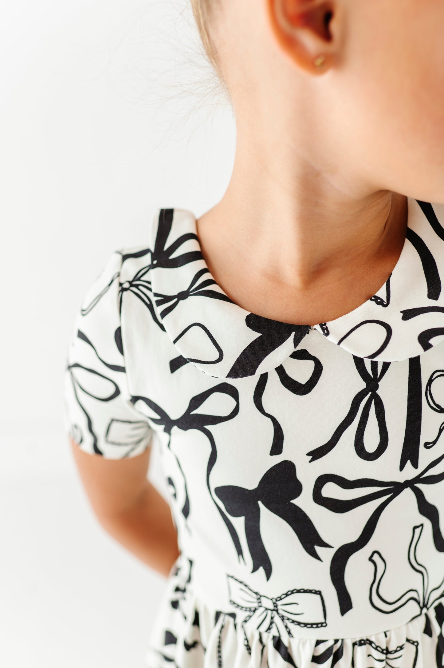 Cream Preppy Bow | Collard Twirl Dress