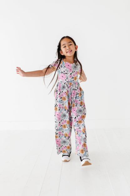 Vintage Sketchy Floral Romper