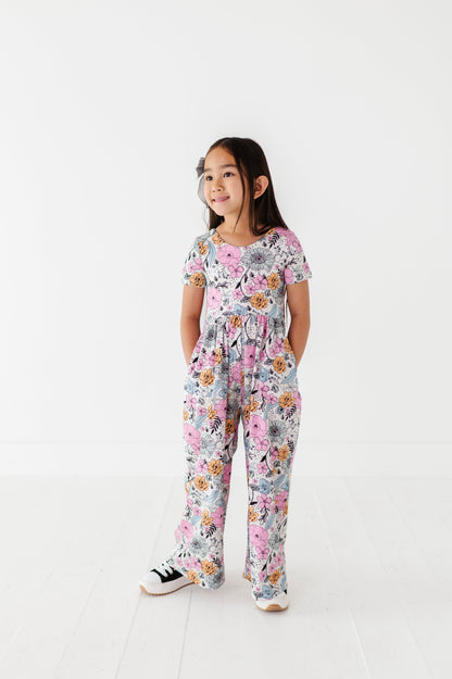 Vintage Sketchy Floral Romper