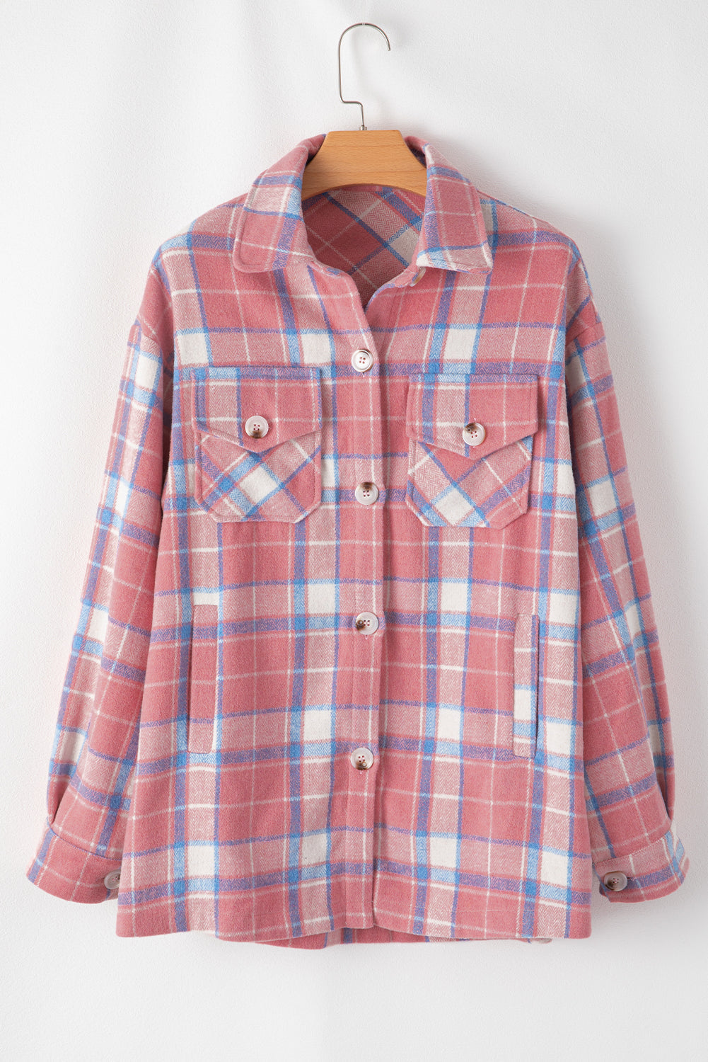 Natalie Plaid Button Up Shacket - Aaria Tees