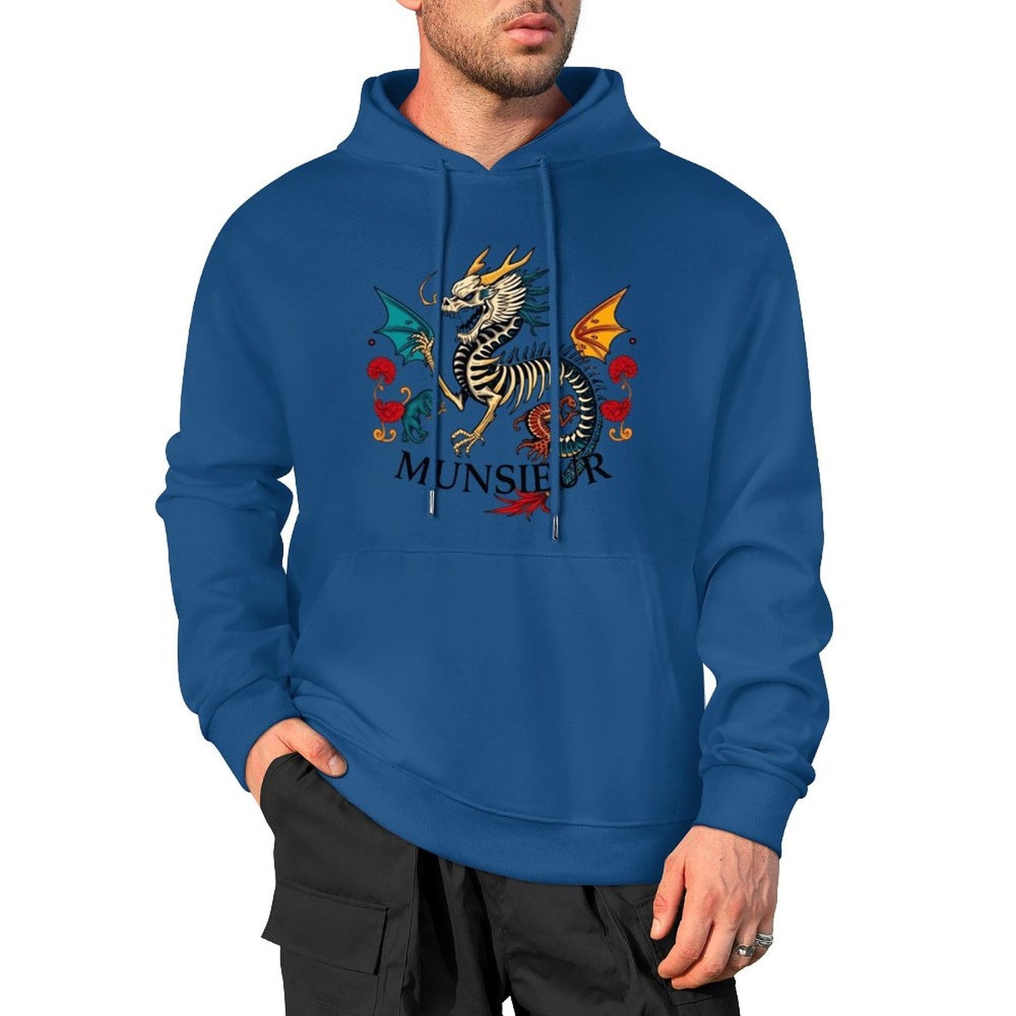 Munsieur Inferno Crest: Dragon Hoodie for Men