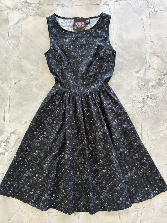 Black Cats Vintage Dress - XS only, 1 left!