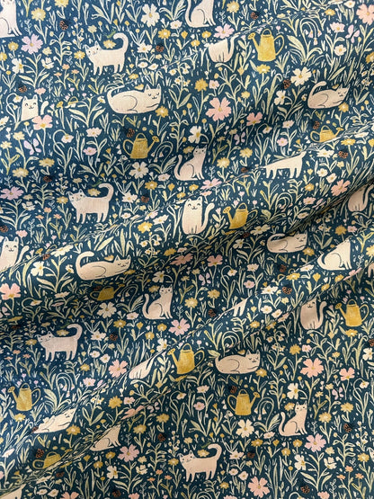 Cats & Flowers Midi Dress