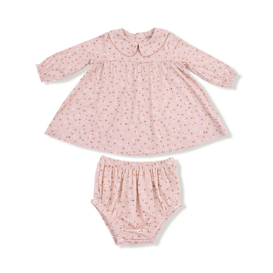 Carrie Floral Pink Bamboo Dress & Diaper Cover