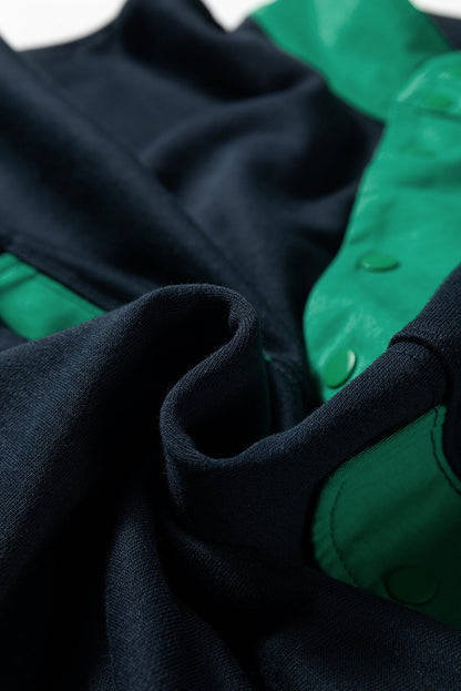 Colorblock Patchwork Pullover and Shorts Set