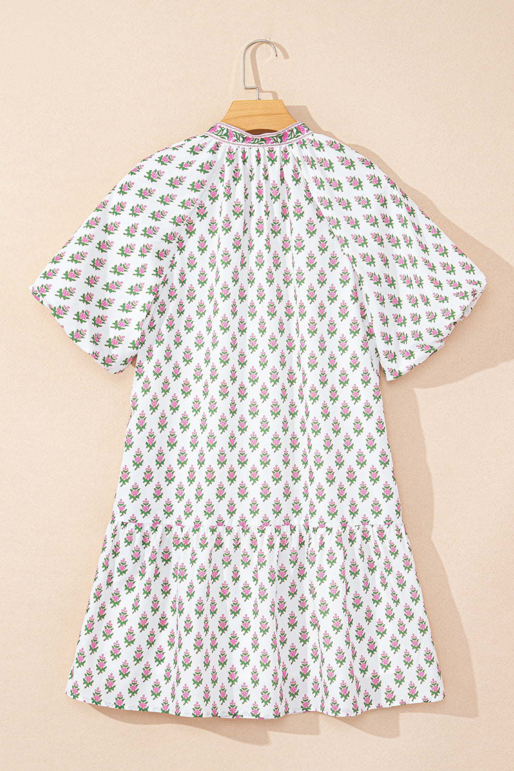 Jaycee Floral Neck Tie Ruffled Dress