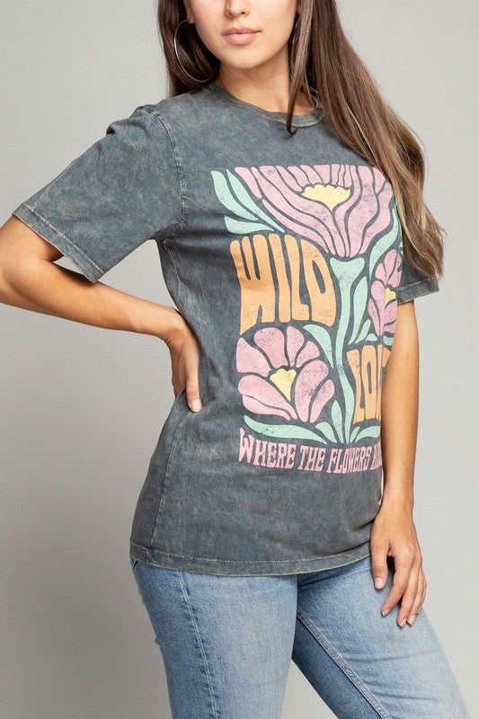 Wild Love Where The Flowers Bloom Graphic Top - Aaria Tees