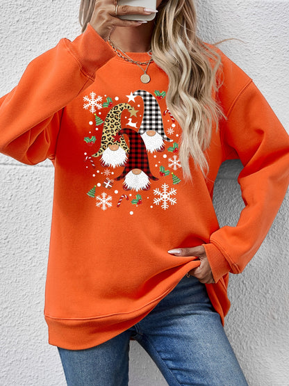 Faceless Gnomes Graphic Drop Shoulder Sweatshirt - Aaria Tees
