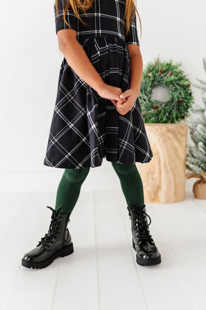 Black Plaid | Scoop Back Dress