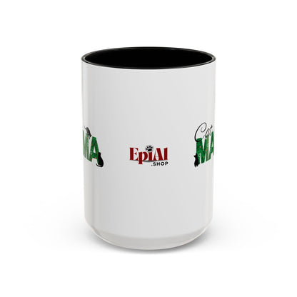 Christmas Cat Mama Accent Coffee Mug (11, 15oz)